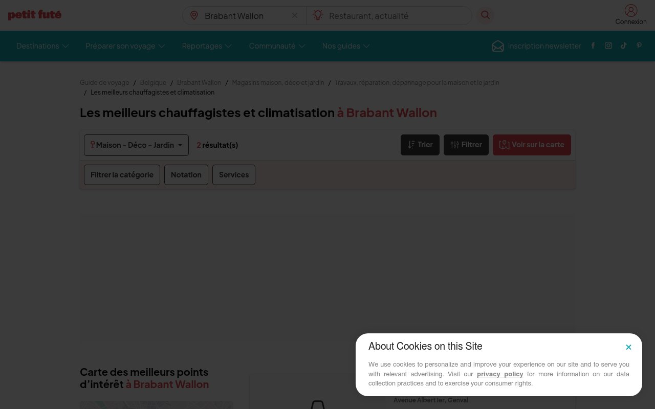 Apercu du site Les meilleurs chauffagistes et climatisation à Brabant Wa...